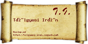 Tölgyesi Irén névjegykártya