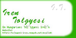 iren tolgyesi business card
